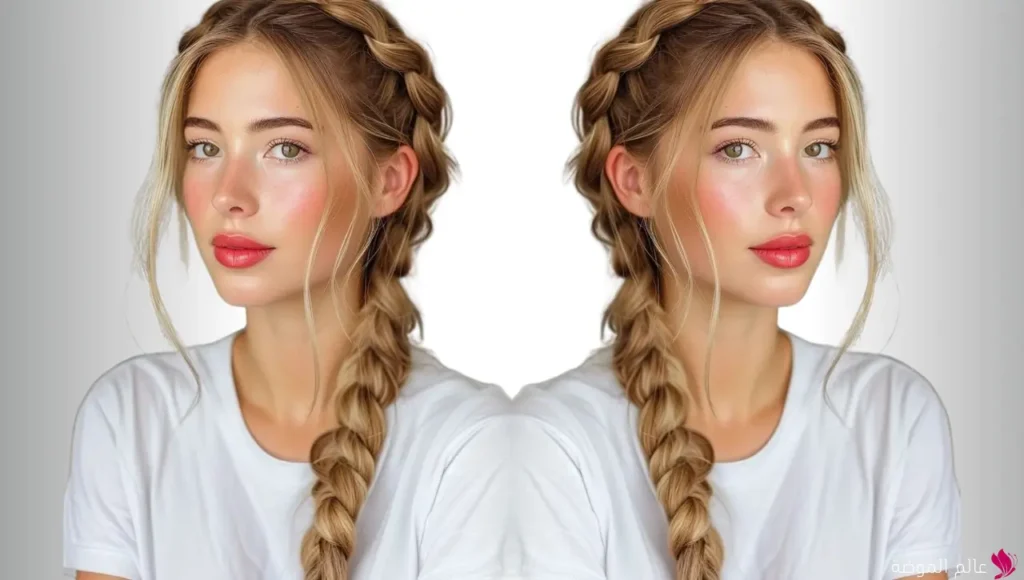  تسريحة الضفائر الهولندية (Dutch Braid)