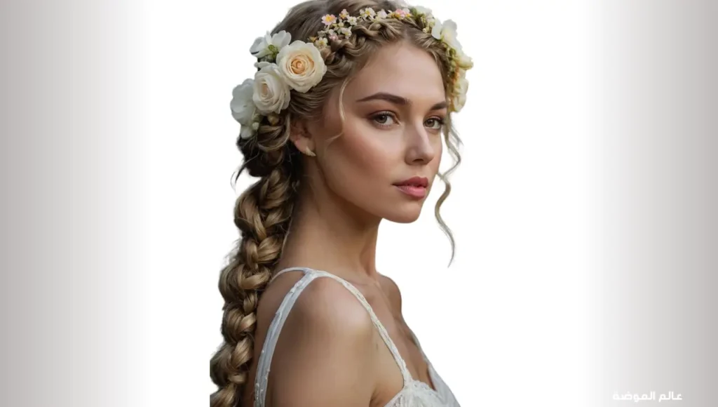 ضفيرة إكليل مزينة بالزهور ضفيرة إكليل مزينة بالزهور