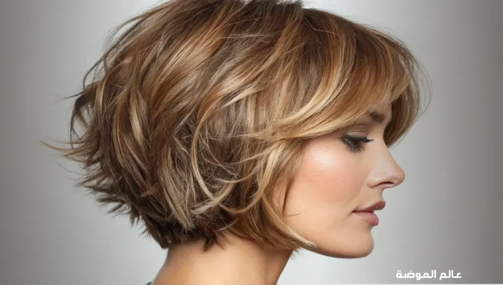 قصة شعر كاريه مع طبقات (Layered Bob)