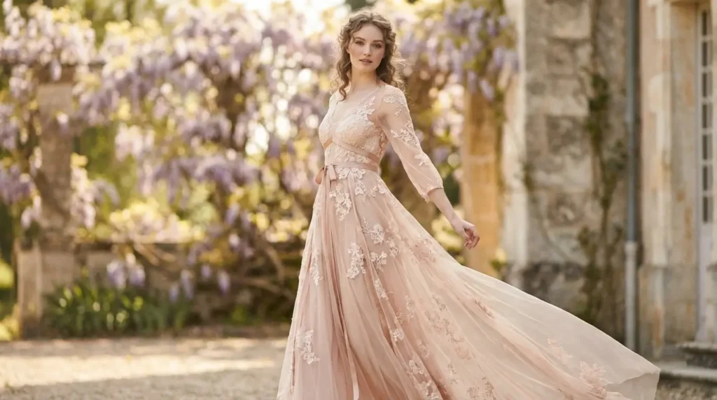 أجمل فساتين دانتيل فرنسي بإطلالة ناعمة راقية فستان دانتيل فرنسي أنيق بتصميم ناعم وفخم