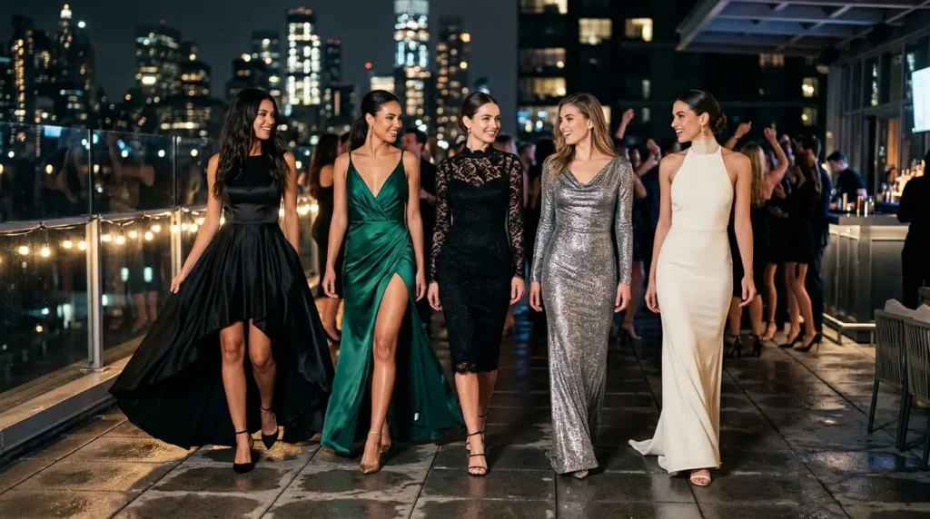 فساتين سهرة جريئة وعصرية لإطلالة مميزة فستان سهرة جريء وعصري بتصميم شبابي أنيق