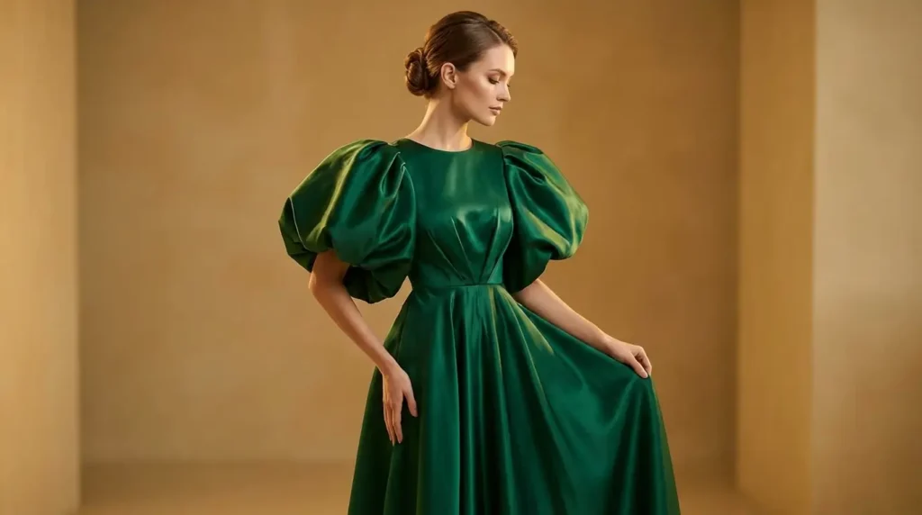 أجمل موديلات فساتين سهرة بأكمام منفوخة أنيقة 2026 موديلات فساتين سهرة بأكمام منفوخة أنيقة فخمة