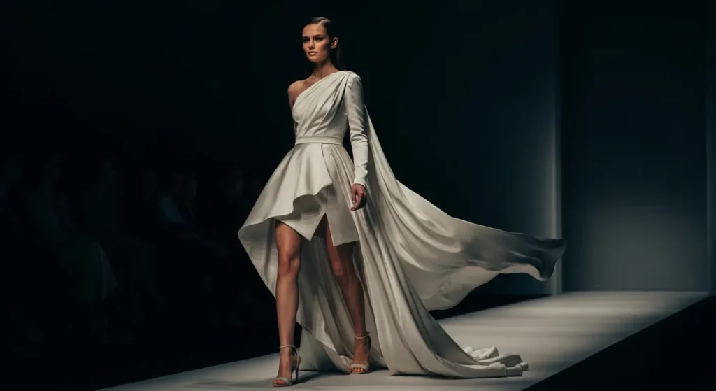 موديلات فساتين سهرة بقصات غير متناظرة موديلات فساتين سهرة بقصات غير متناظرة عصرية