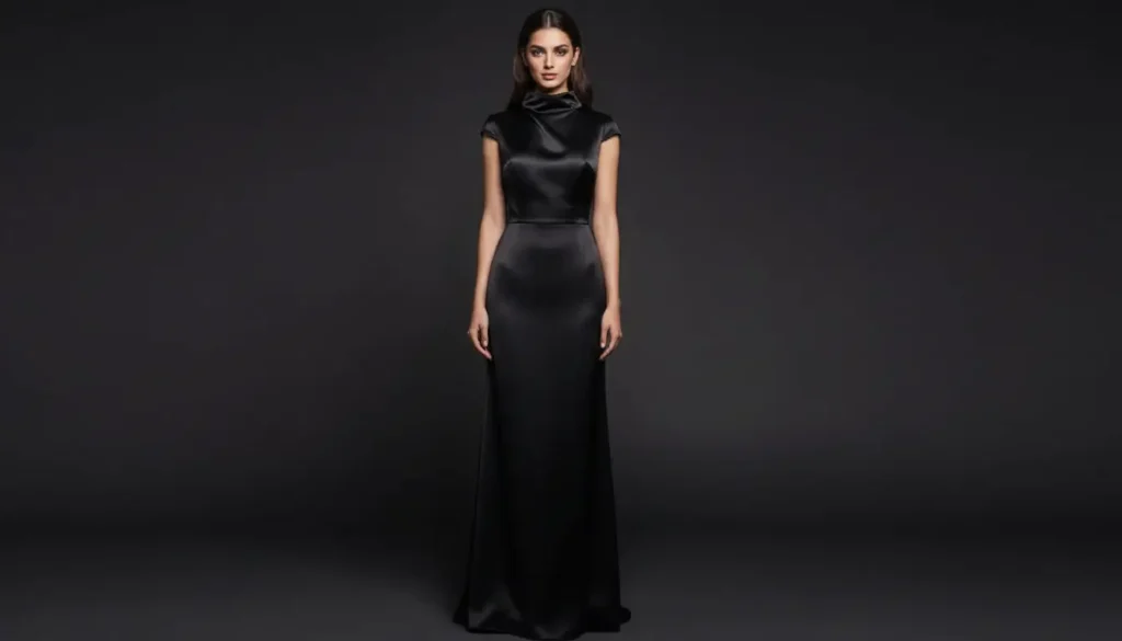 أجمل موديلات فساتين سهرة بياقة عالية بإطلالة ملكية موديلات فساتين سهرة بياقة مرتفعة أنيقة محتشمة