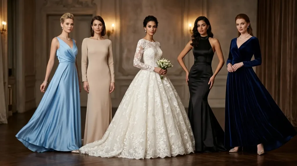 أجمل موديلات فساتين سهرة كلاسيكية خالدة موديلات فساتين سهرة كلاسيكية بألوان أنيقة