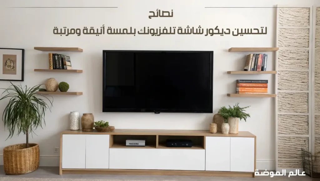 نصائح لتحسين ديكور شاشة تلفزيونك بلمسة أنيقة ومرتبة نصائح لتحسين ديكور شاشة تلفزيونك بلمسة أنيقة ومرتبة