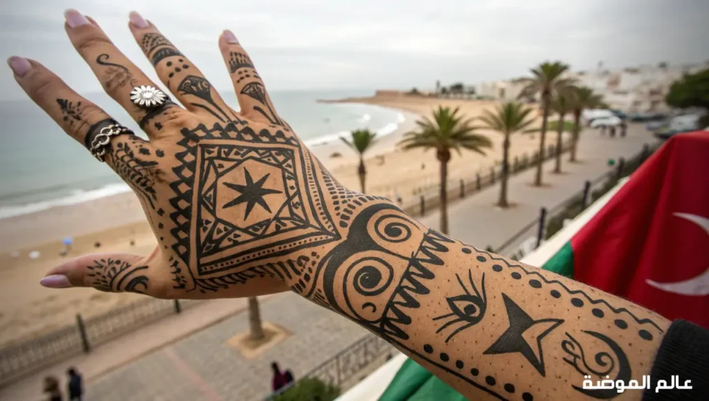 النقش المغاربي والليبي يجمع بين التراث والأناقة العصرية نقش حناء مغاربي وليبي بتصاميم تقليدية جذابة