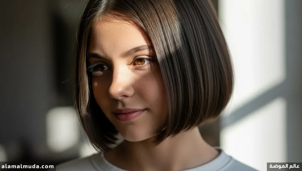 طفلة بقصة بوب فرنسي قصير كلاسيكي جذاب