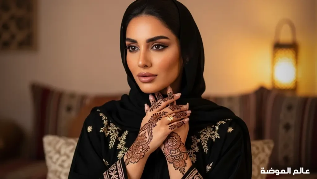 امرأة إماراتية جميلة تتألق بنقوش حناء تراثية مذهلة امرأة إماراتية تزين يديها بالحناء