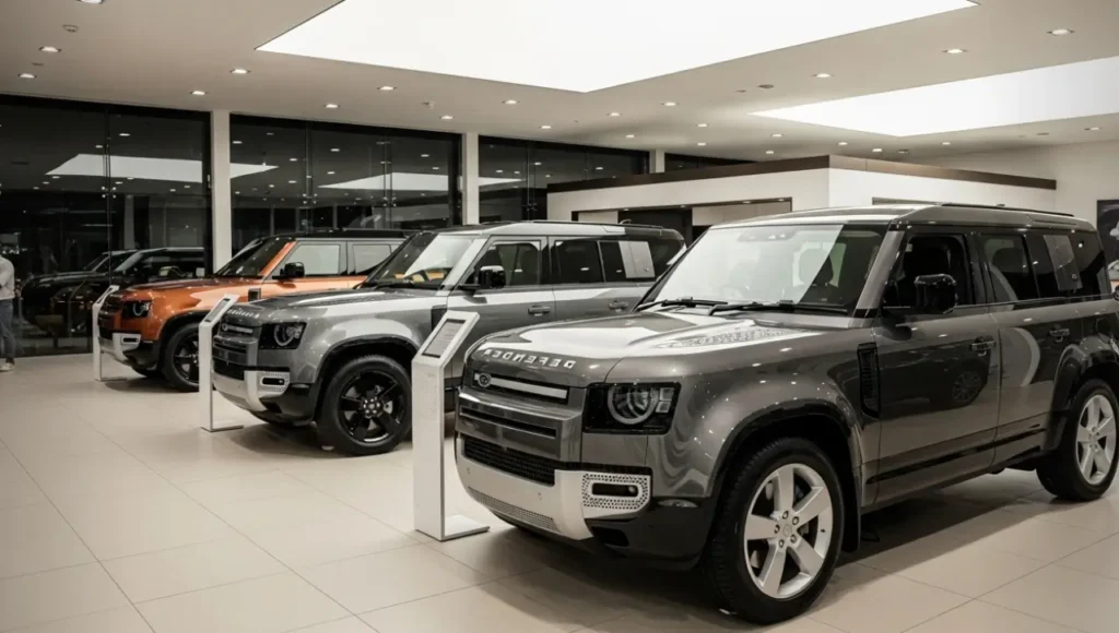 استعرض سيارات ديفندر في معرض فاخر بالإمارات
