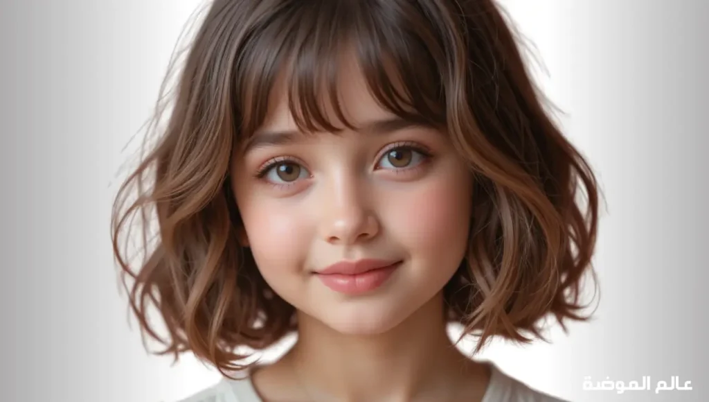 طفلة بقصة كاريه فرنسي مموج ناعم وجذاب