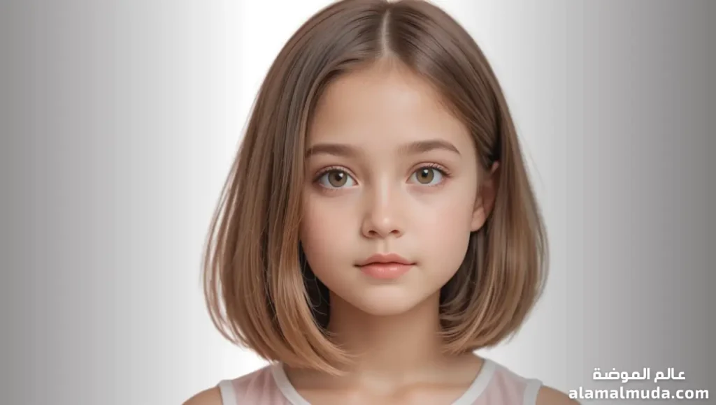 طفلة بقصة بوب فرنسي طويل بشكل جذاب