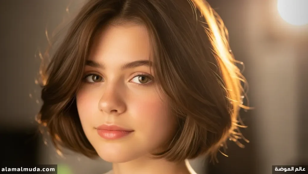 طفلة بقصة شعر فرنسي مدرج قصير طبيعي