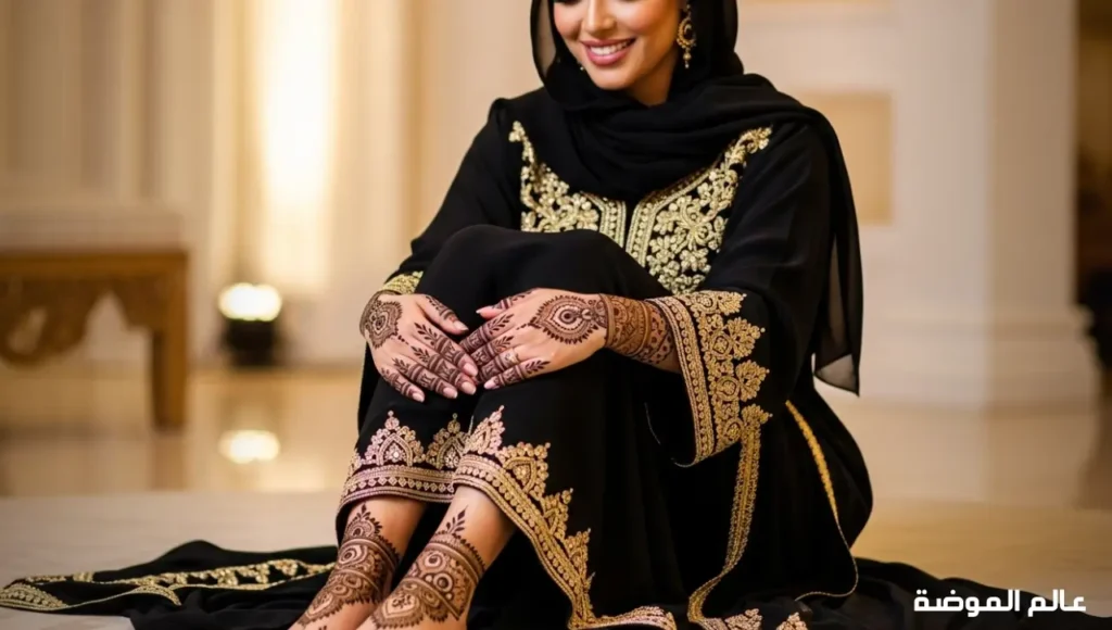 نقش حناء إماراتي للعرايس يجمع الفخامة والأصالة عروس إماراتية تتزين بنقوش حناء فاخرة ومميزة
