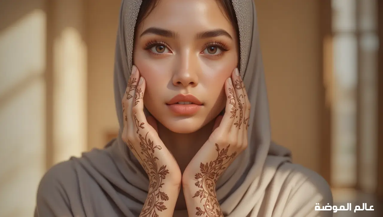 يدان مزينتان بنقش حناء عربي ناعم وأنيق