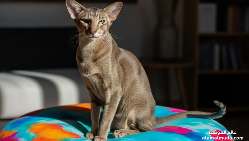 القط أوريانتال شورت هير Oriental Shorthair: ذكي ومرح وملون انواع القطط: دليل كامل لأجمل سلالات القطط-القط أوريانتال شورت هير Oriental Shorthair بفراء قصير وملون