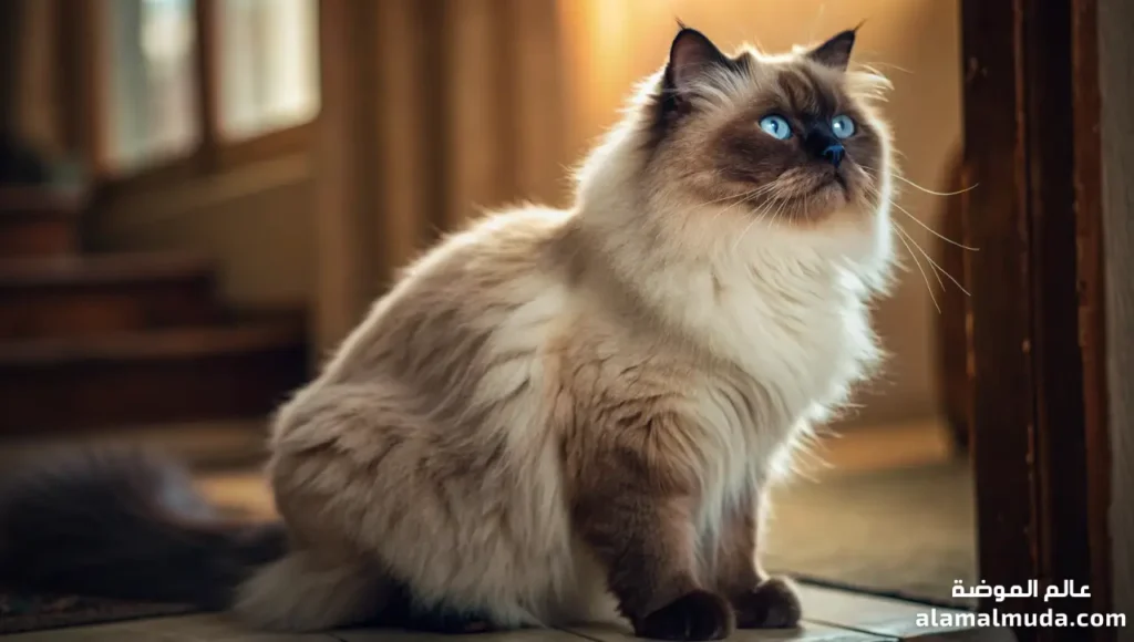 قط هيمالايا Himalayan ودليل مميزاته الفاخرة والهادئة انواع القطط: دليل كامل لأجمل سلالات القطط-قط هيمالايا Himalayan بفراء طويل وكثيف وهادئ