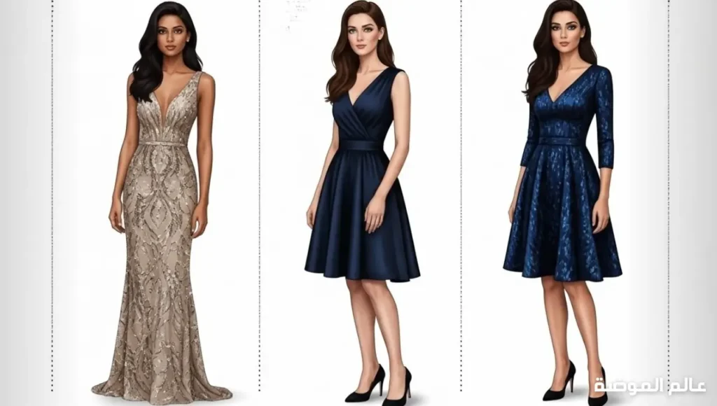 تنسيق ألوان الفساتين 2026 فكار تنسيقات الوان فساتين 2026