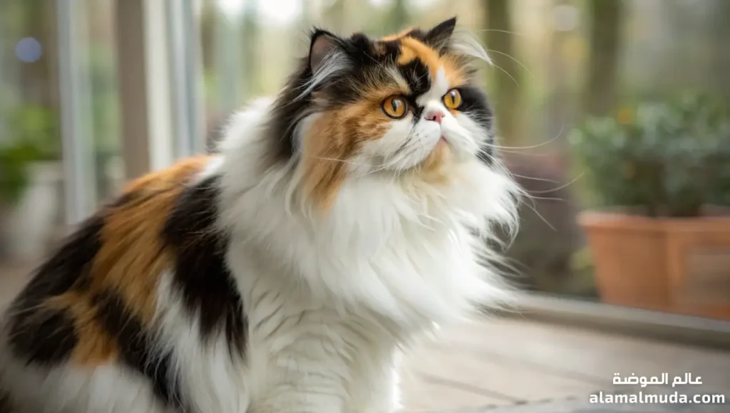 قط شيرازي كلابي بثلاثة ألوان فريدة وأنيقة