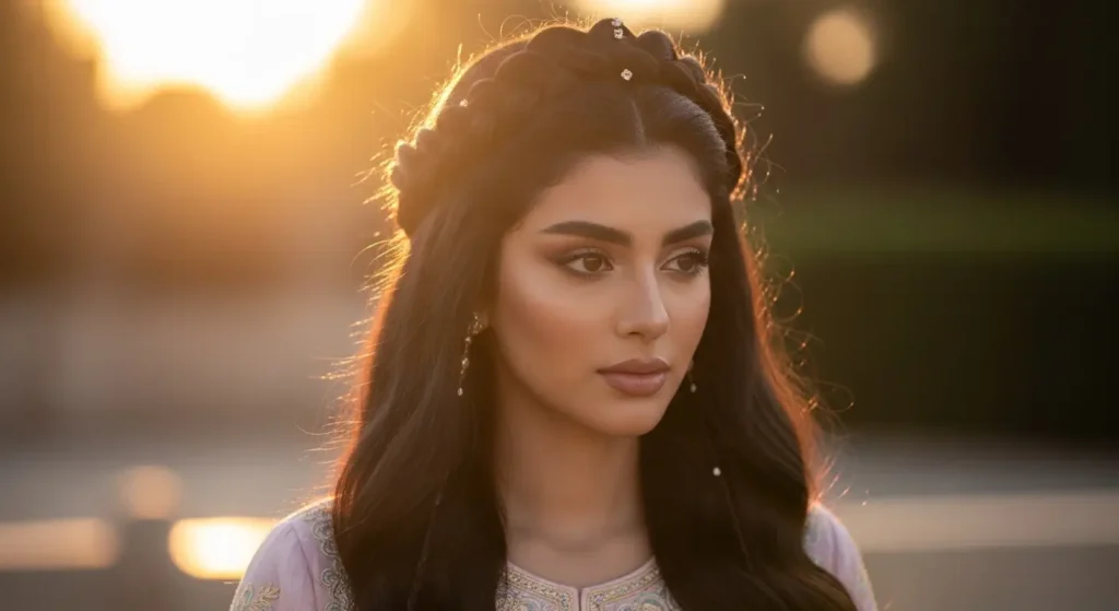 تسريحات شعر للعيد بتاج مظفور ملكي فاخر