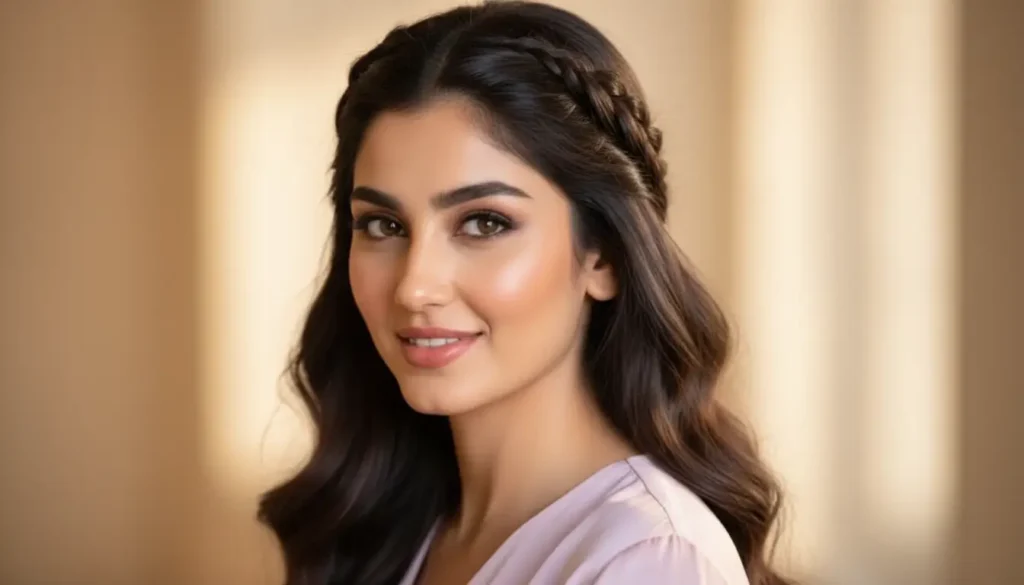 تسريحات شعر ناعمة للسهرات: التاج المضفر الرومانسي تسريحات شعر ناعمة للسهرات مع التاج المضفر للشعر المتوسط