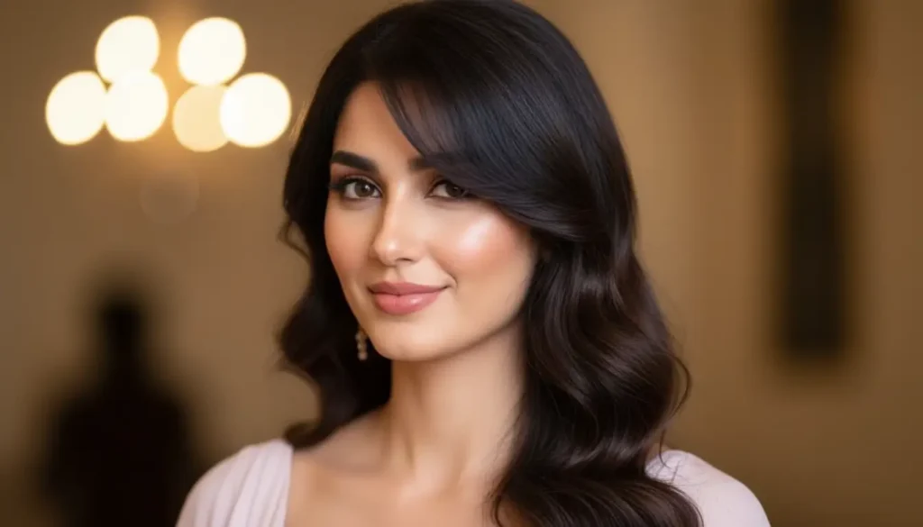 تسريحات شعر ناعمة للسهرات: فرق جانبي عميق مع غرة جانبية تسريحات شعر ناعمة للسهرات مع فرق جانبي عميق وغرة جانبية