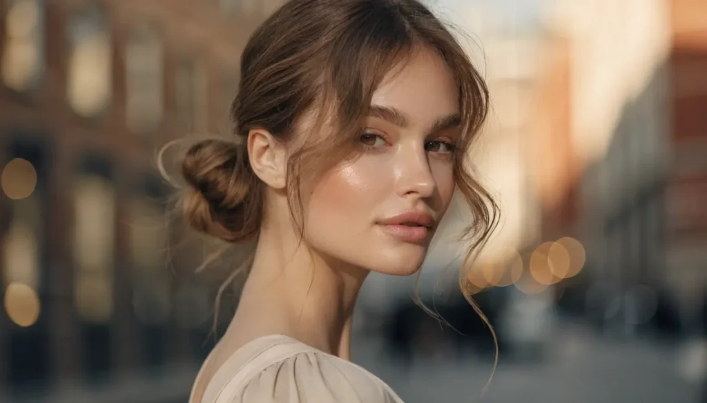 تسريحات شعر ناعمة للسهرات: الكعكة الفوضوية المنخفضة تسريحات شعر ناعمة للسهرات مع كعكة فوضوية منخفضة