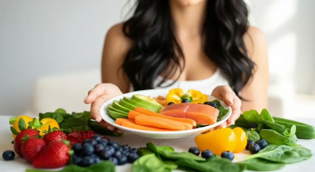 تناول طعام صحي لتحسين البشرة