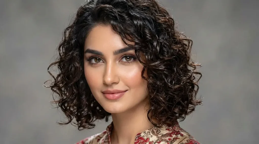 قصات الشعر الكيرلي القصيرة محددة الأطراف لإطلالة جذابة