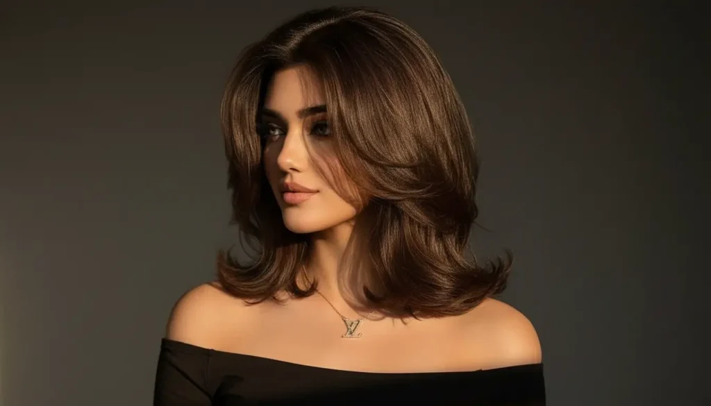 قصة لوب أنيقة مع طبقات ناعمة تمنح الشعر حيوية