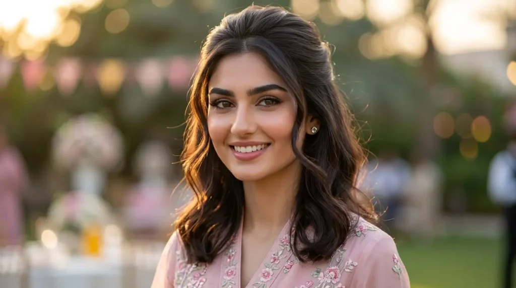 تسريحات شعر للعيد نصف مرفوع ونصف منسدل