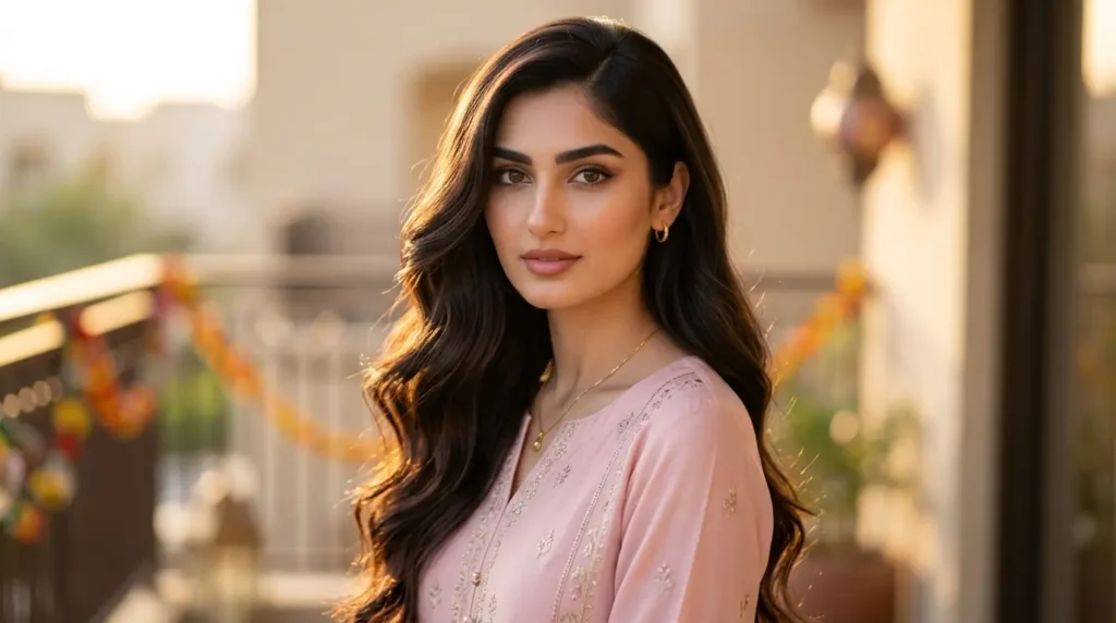 تسريحات شعر للعيد فرق جانبي عميق مع وايفات أنيقة